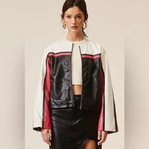 Red Barcelona Moto Jacket - Mimosa